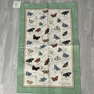 Madeleine Floyd Linen Butterfly Tea Towel London Suitable for Framing